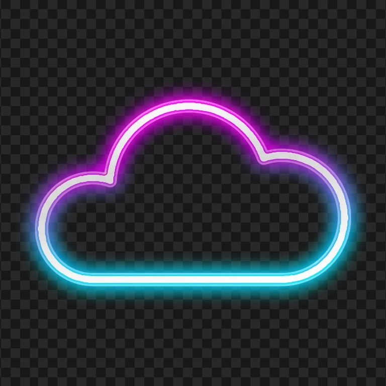 Blue & Pink Neon Cloud Icon PNG | Citypng