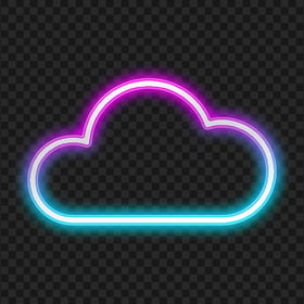 Blue & Pink Neon Cloud Icon PNG