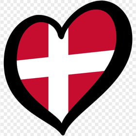 HD Denmark Flag On Clipart Heart Shape PNG