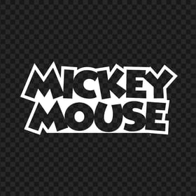 Mickey Mouse White Word Name Logo PNG