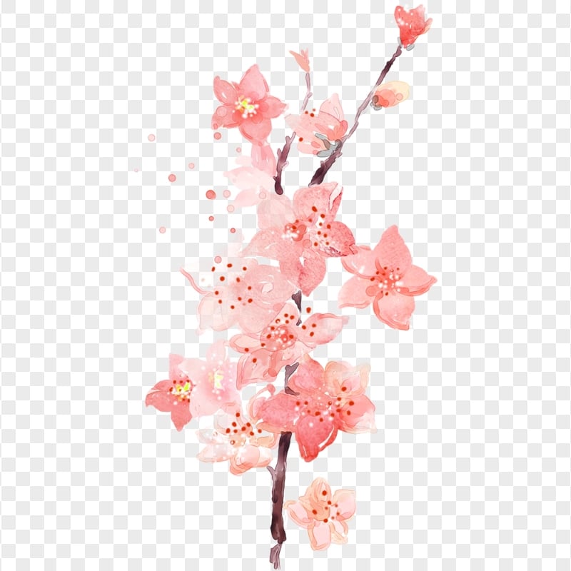 hd-pink-oil-painting-watercolor-flowers-png-citypng