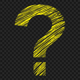 Transparent HD Yellow Scribble Question Mark Sign