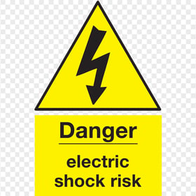 Danger Electric Shock Risk Sign Yellow Safety
