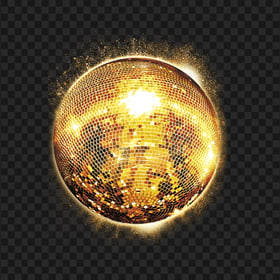 HD Glowing Yellow Golden Disco Light Ball PNG