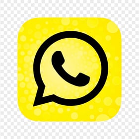HD Modern Yellow & Black Whatsapp Square Logo Icon PNG
