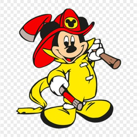 Cartoon Mickey Mouse Firefighter Fireman PNG