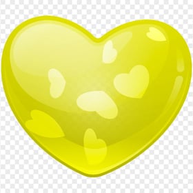 HD Yellow Beautiful Glossy Heart Love Valentine Day PNG
