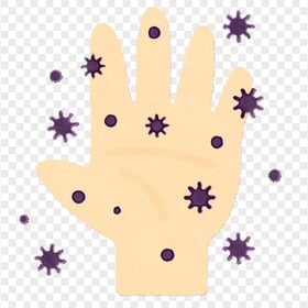 Hand With Bacteria Germs Virus Cartoon Clipart