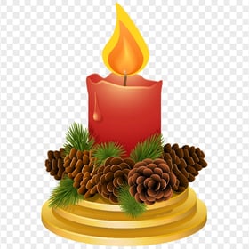 FREE Cartoon Christmas Candle Illustration PNG