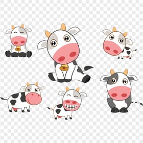 HD Group Of Cartoon Dairy Cows PNG