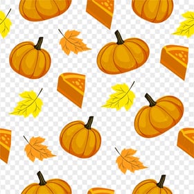 Pumpkin Autumn Leaves Pie Pattern Background