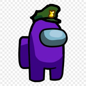 HD Purple Among Us Character With Military Hat PNG