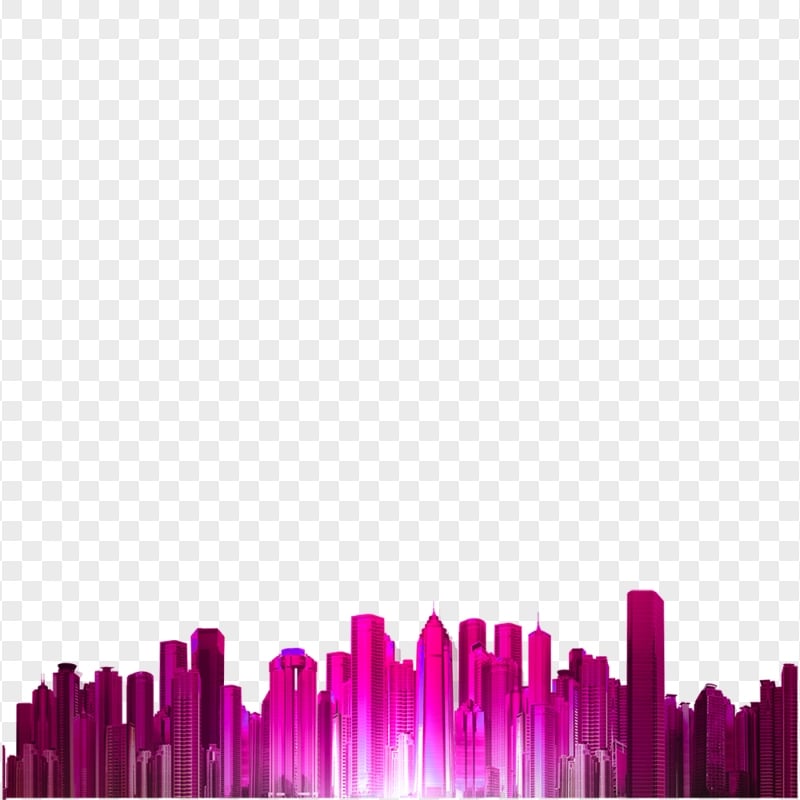 Pink Cityscape Building City Silhouette PNG Image