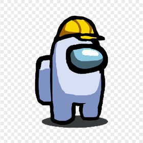 HD White Among Us Crewmate Character Hard Hat PNG
