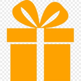 PNG Orange Gift Box Silhouette Icon