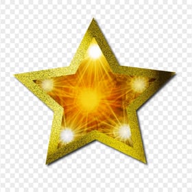 Christmas Gold Star Light Effect Glitter Border