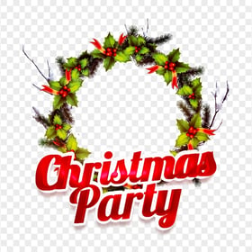 HD Snowy Christmas Wreath Illustration PNG