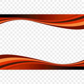 Orange Abstract Curved Lines Borders Frame Effect PNG