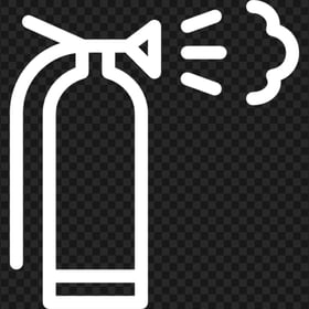 White Outline Fire Extinguishers Icon PNG