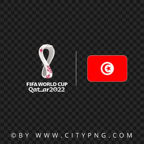 Tunisia Flag With Fifa Qatar 2022 World Cup Logo PNG