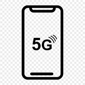 5G Smartphone Black Icon PNG