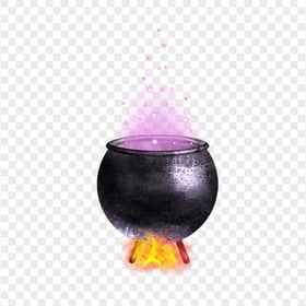 Witch Halloween Cauldron With Purple Poison Illustration