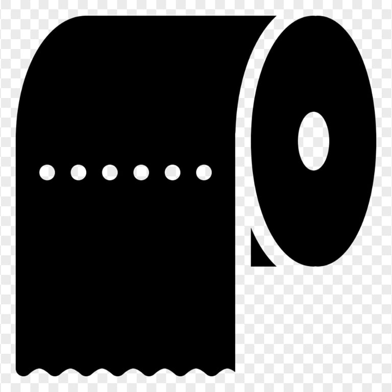 Black Toilet Wc Napkin Paper Roll Icon Vector