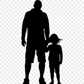 HD Black Child And Father Silhouette PNG