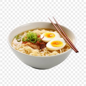 HD Japanese Ramen Noodles with Egg Soup