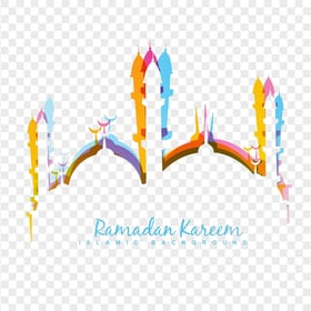 Colorful English Ramadan Kareem Mosque Design