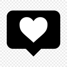 HD Black & White Instagram Like Notification Heart Icon PNG