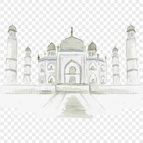 Drawing Digital Taj Mahal Shape Illustration Art