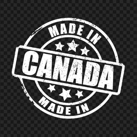 White Round Made In Canada Stamp