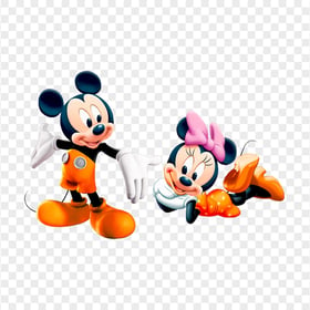 HD Mickey Mouse With Minnie Mouse Laying Down PNG
