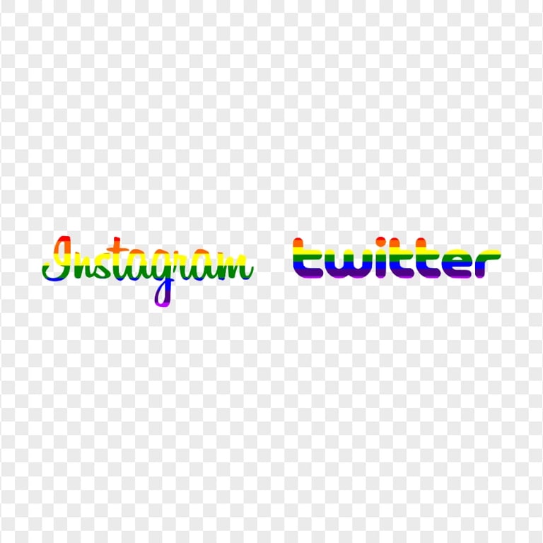 HD Instagram & Twitter Rainbow Logos Signature PNG | Citypng