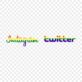 HD Instagram & Twitter Rainbow Logos Signature PNG
