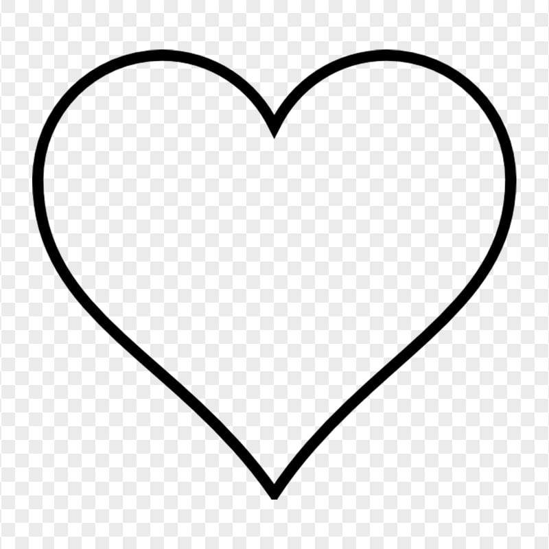 HD Black Outline Heart PNG