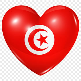 HD Tunisia Flag Heart Shape PNG