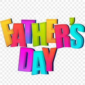 HD Happy Father's Day Colored Text Words PNG