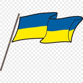 Ukraine Clipart Flag On Pole PNG Image