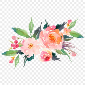 Arranging Multicolored Watercolor Flowers PNG IMG