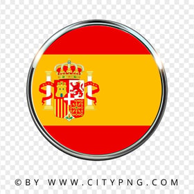 Spain Round Metal Framed Flag Icon HD PNG