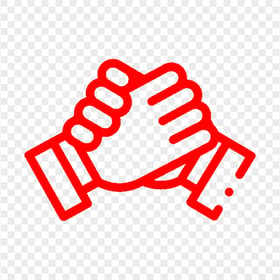 Red Soul Brother Handshake Icon Transparent Background