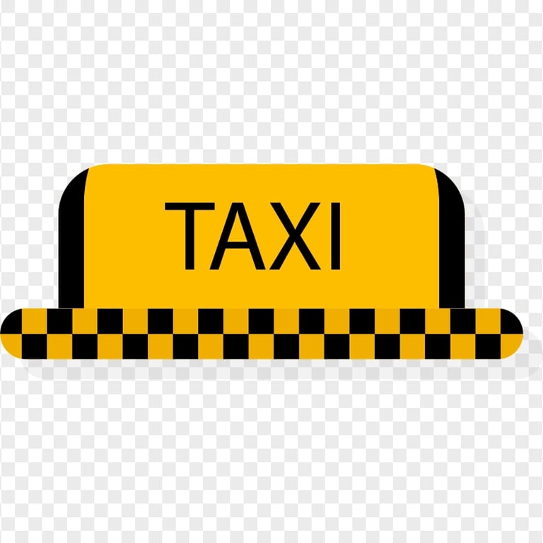 Yellow And Black Taxi Logo Sign PNG