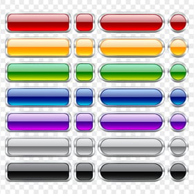 HD Set Of Glossy Web Buttons Transparent Background