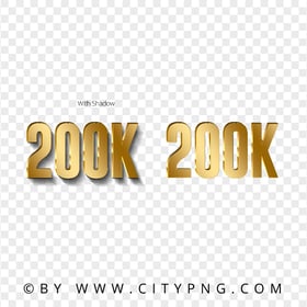 HD 200K Gold Number Text Transparent PNG