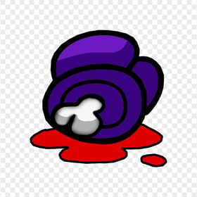 HD Purple Among Us Crewmate Character Dead Body With Blood PNG