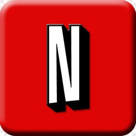 Red Square Contains White Netflix Logo