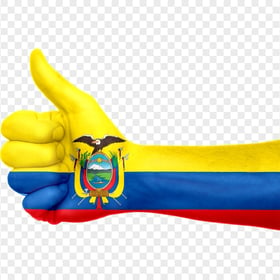 Ecuador Flag Thumbs Up PNG Image