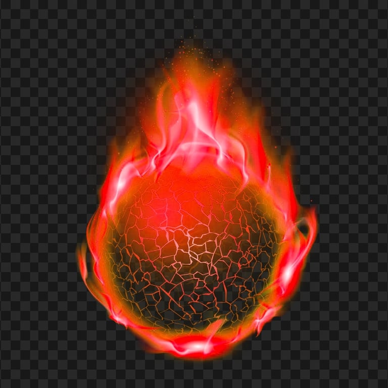 HD Red Fireball Effect Transparent PNG